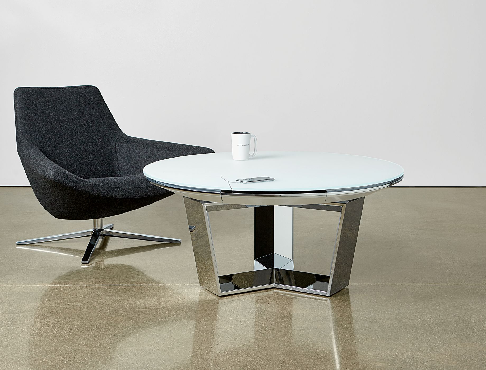 Mesa occasional tables deliver innovative beauty and connectivity to informal meeting spaces.