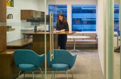 Universal attorney offices feature adjustable-height desking and a comfortable meeting space. thumbnail