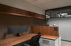 Custom 2-Seat workstation in Figured Walnut and Deep Bronze. thumbnail