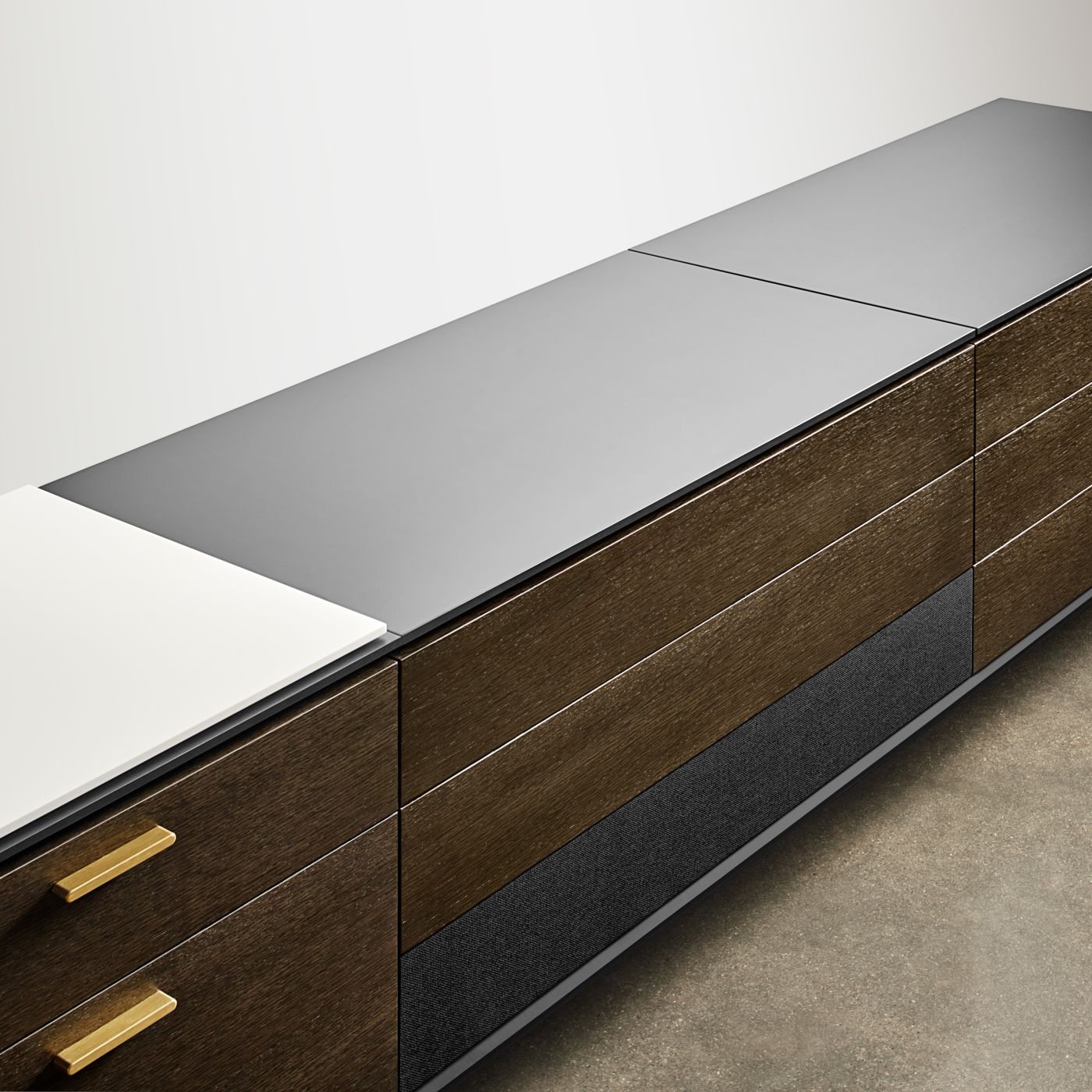 Halo's clean lines conceal an abundance of thoughtful storage options.