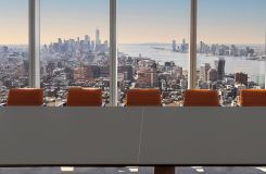The luxurious palette of this HALO conference table is the perfect complement to the stunning vistas. thumbnail
