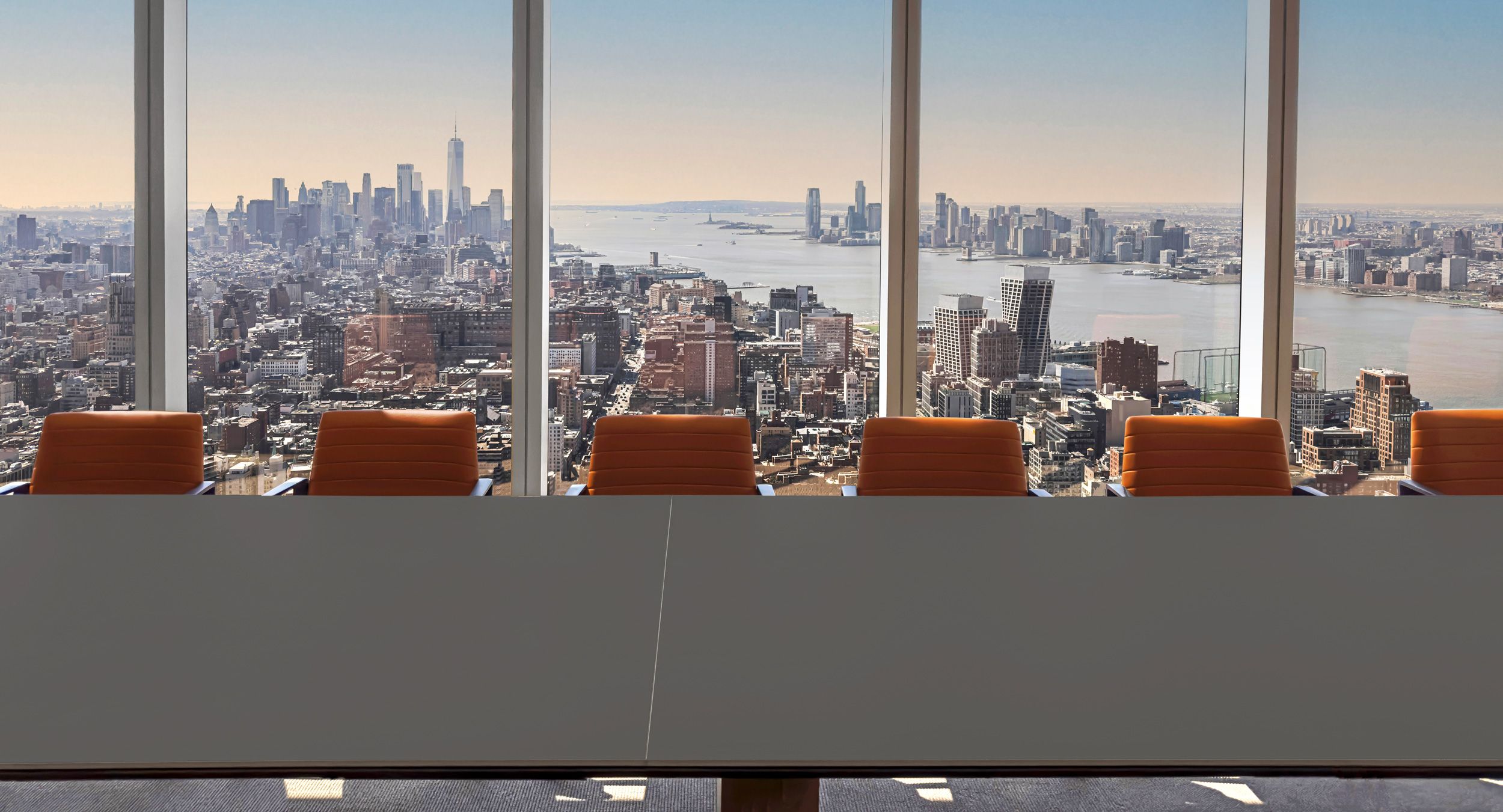 The luxurious palette of this HALO conference table is the perfect complement to the stunning vistas.
