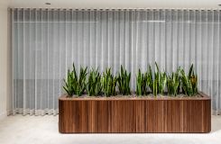 ASTORIA planter in solid Walnut tambour. thumbnail