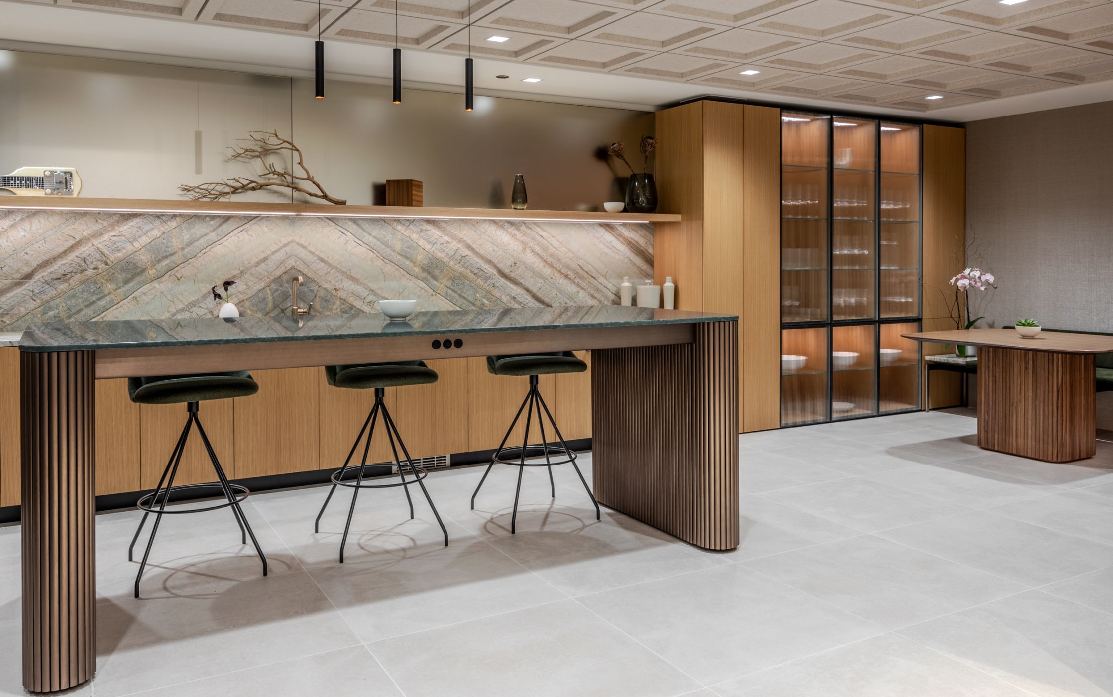 A pair of beautiful ASTORIA tables are the highlights of this luxurious entertaining space.