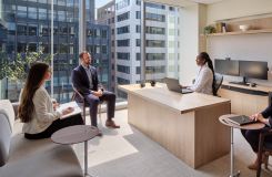 Custom New Millennia Private Office in Figured Eucalyptus and Deep Bronze. thumbnail