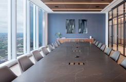 The centerpiece to this luxurious conference space is an 84x321 SESSIONS table. A HALO credenza in quarter-cut walnut is the perfect complement. thumbnail