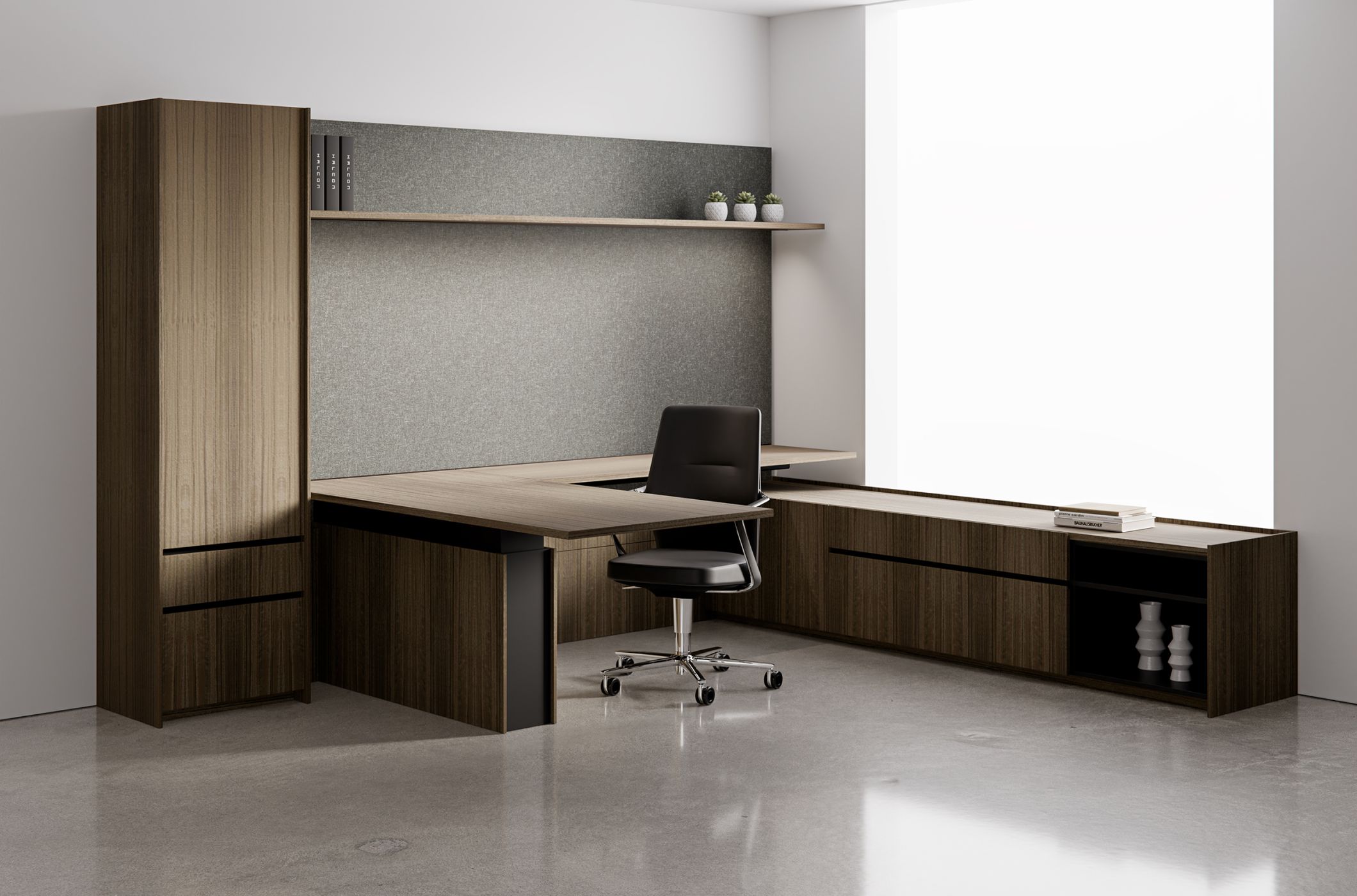 Tailored for diverse work styles, VESPER blends seamless height-adjustable desking.
