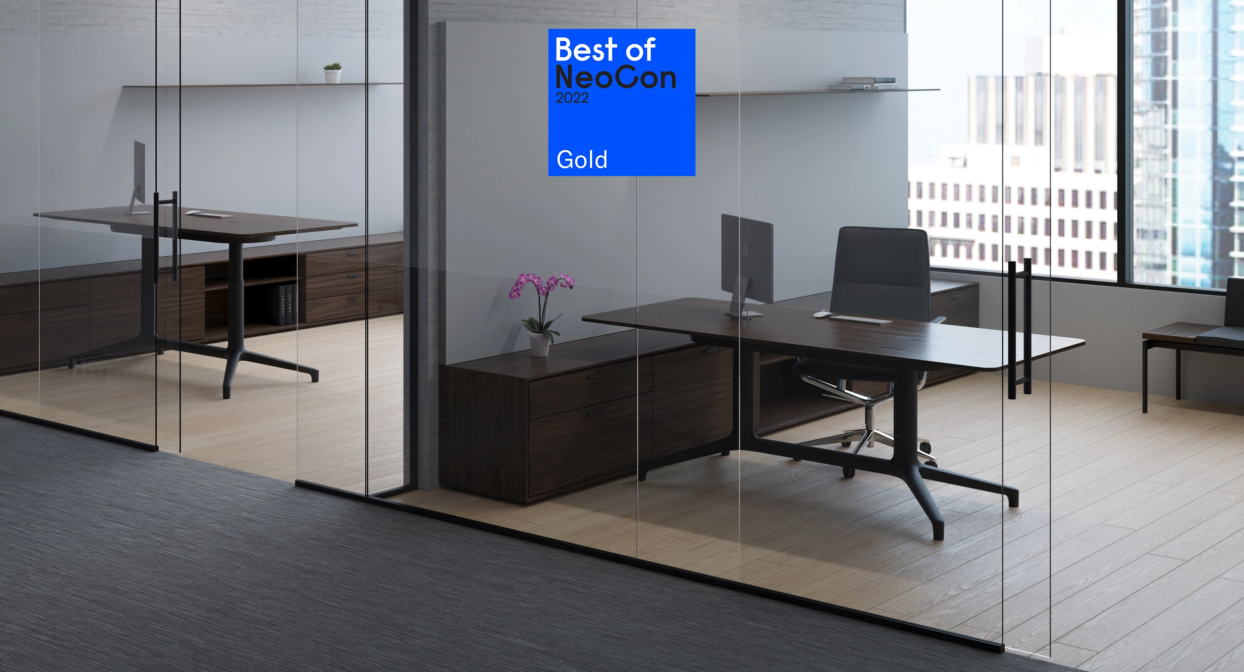 Helm table desks seamlessly integrate with HALCON
private office and open plan solutions to create beautiful,
modern workspaces.
