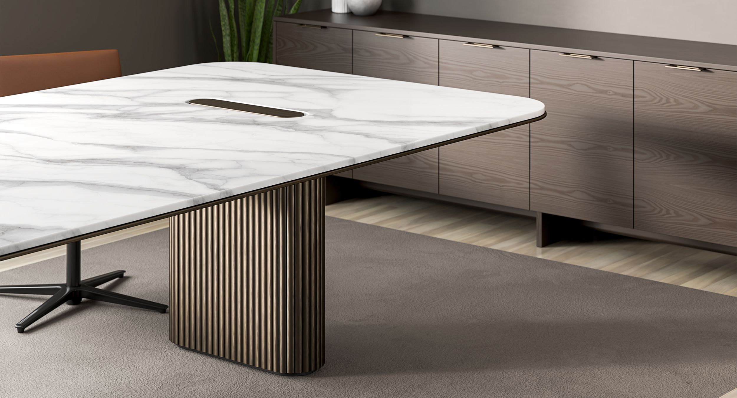 Appointed with luxurious materials and advanced power integration, ASTORIA is the centerpiece for the modern meeting space.