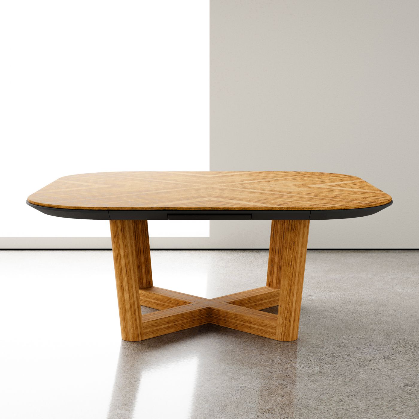 Veneered wood bases are perfectly matched to wood surfaces or any other furniture or architectural element.