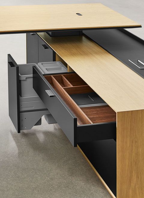 Halo's clean lines conceal an abundance of thoughtful storage options.