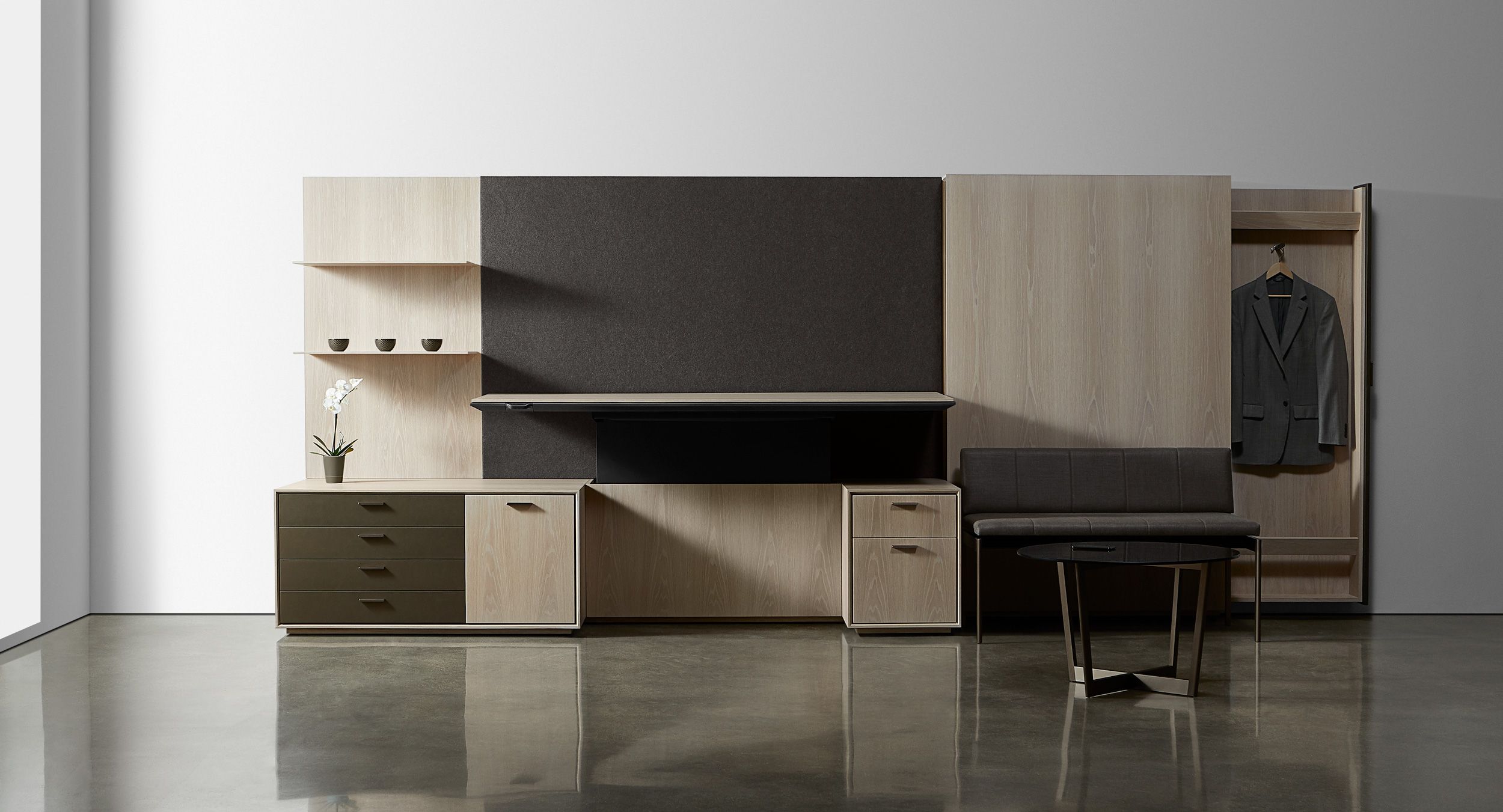 HALO's clean lines conceal an abundance of thoughtful storage options.