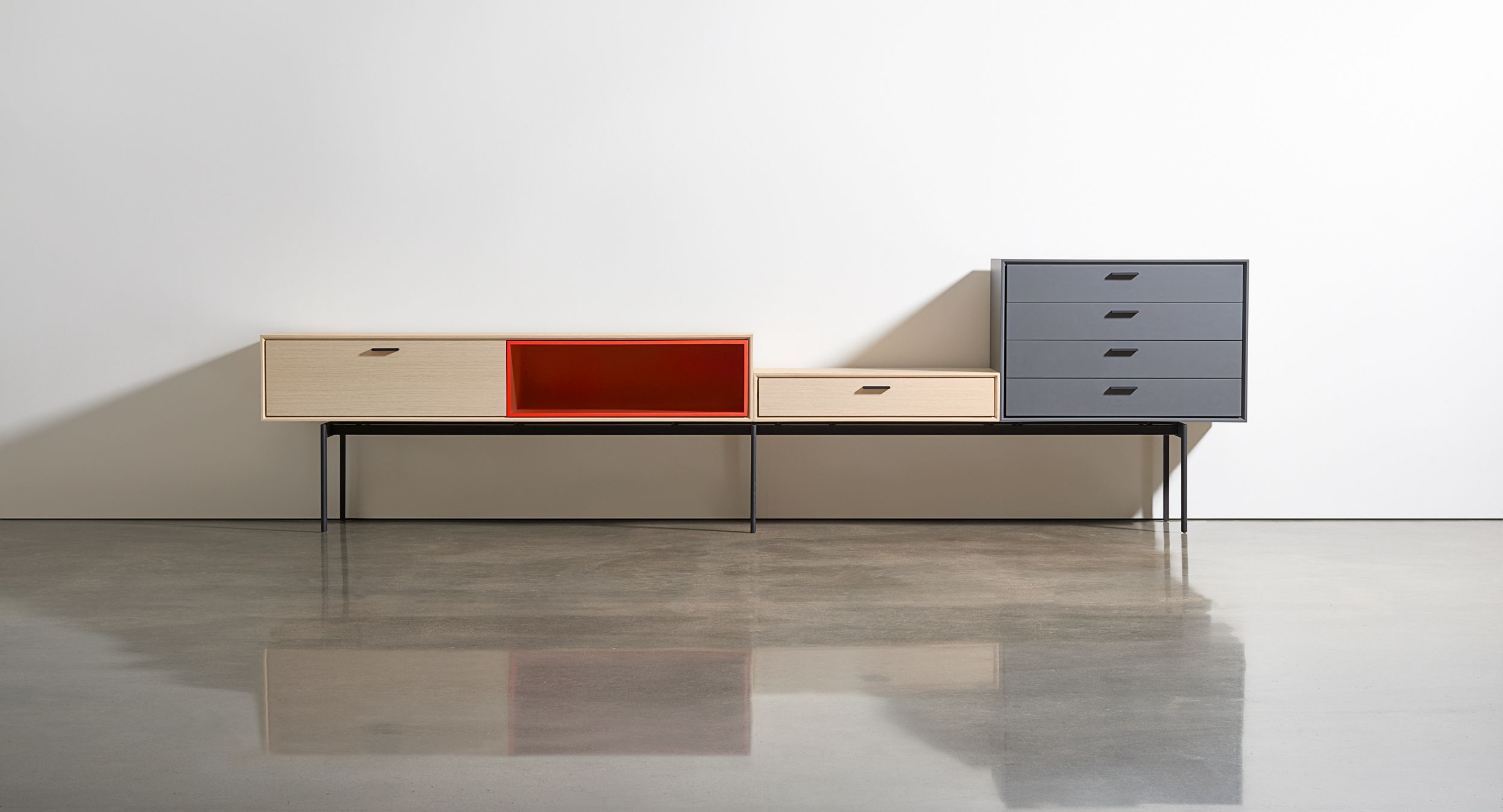 Halo's modular storage components and platform has crisp profiles, technological advances, and flexibility designed into every piece.