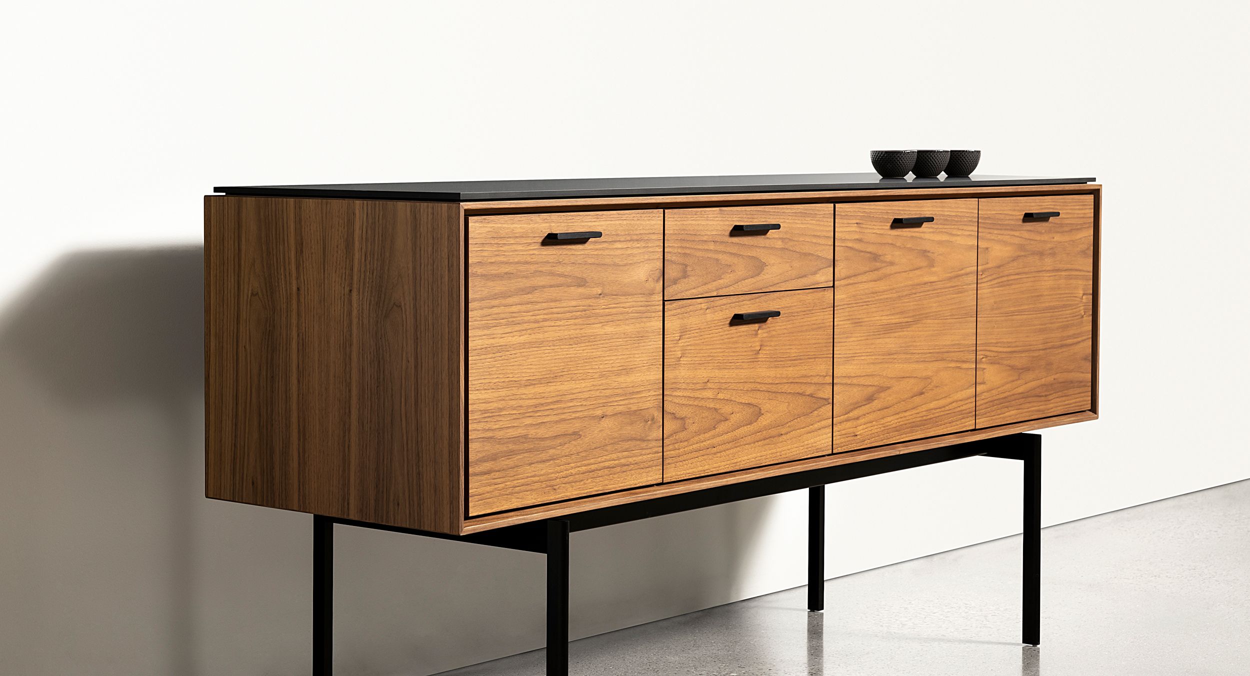 Halo Credenzas are designed to elevate spaces with clean modern lines and exceptional functionality.