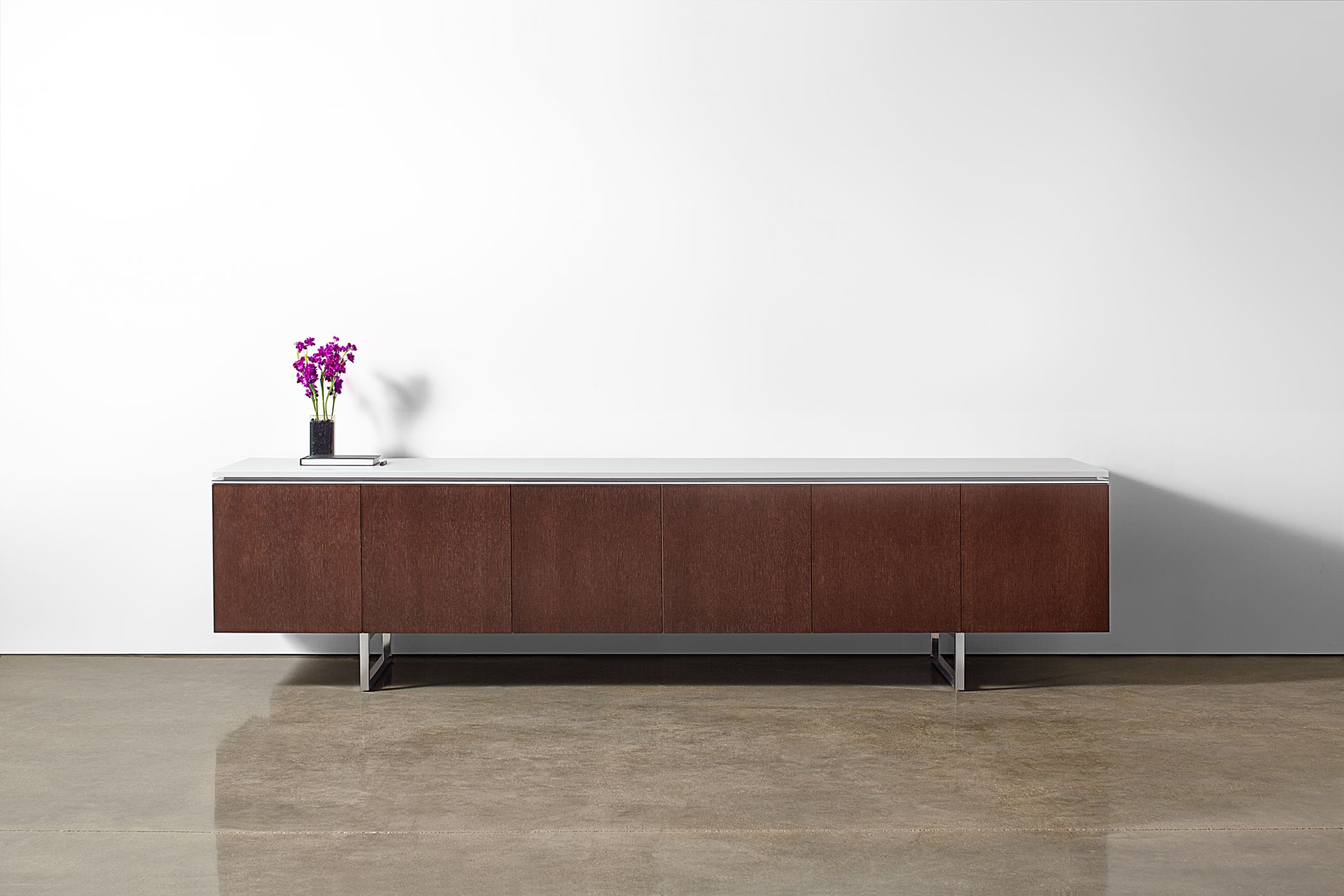 Mesa's Signature Credenza can be specified in a full range of materials, finishes, and sizes.