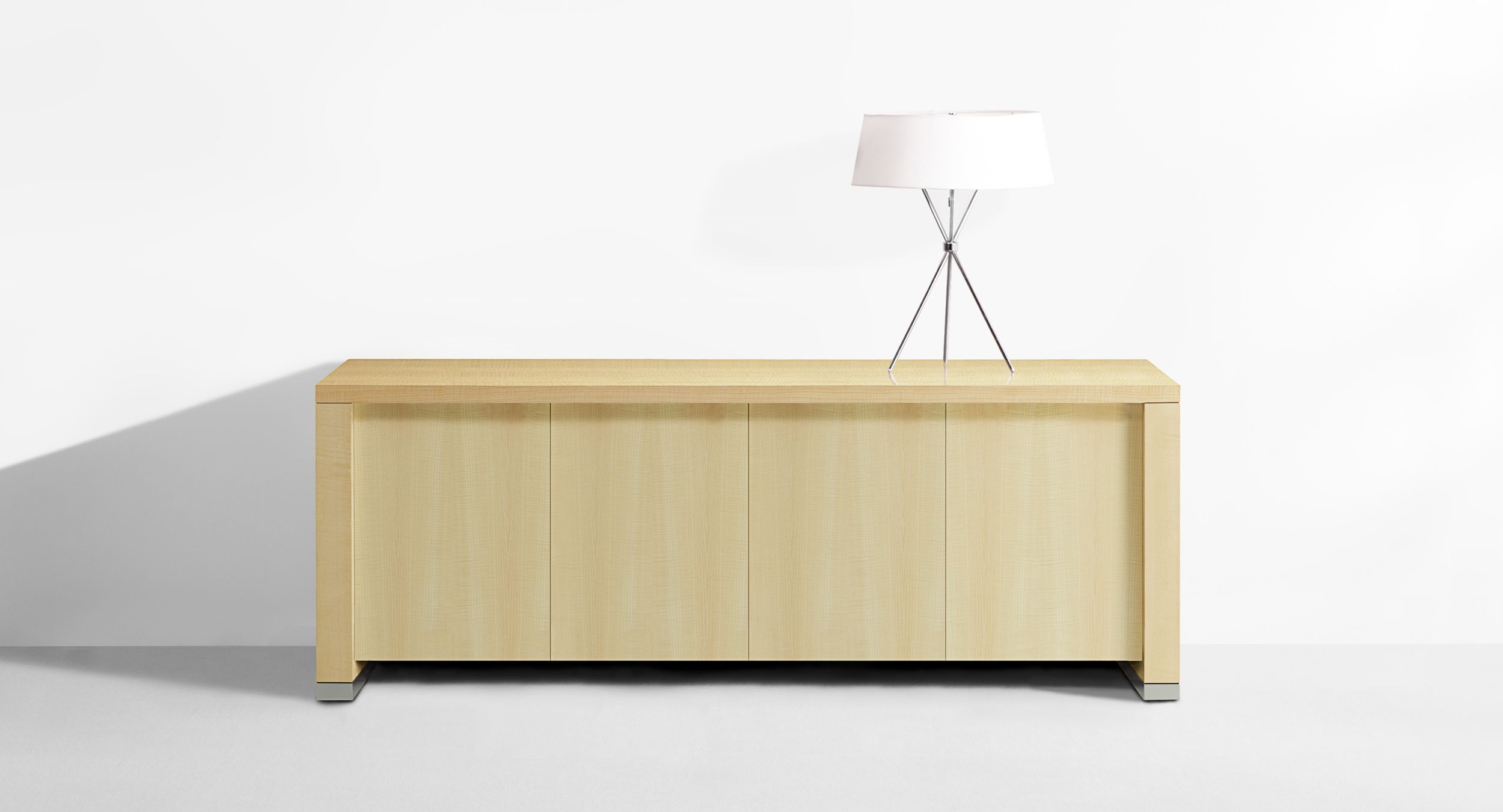 Motus mobile credenzas are available in multiple configurations and finishes.