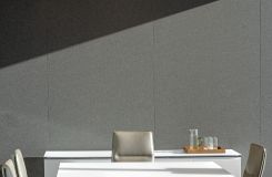 MESA conference table and signature credenza with etched-glass surfaces. thumbnail