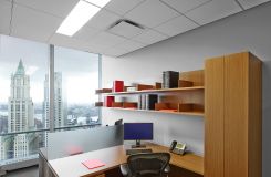 A double associate configuration includes an acrylic panel to divide shared space. thumbnail