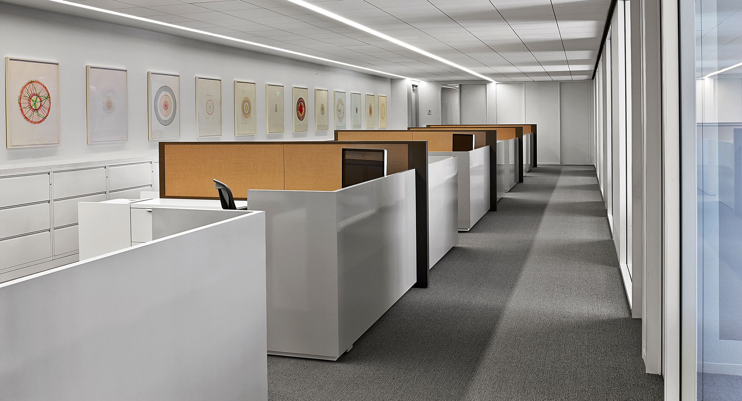 White Chemcolor surround panels convey clean, modern lines.