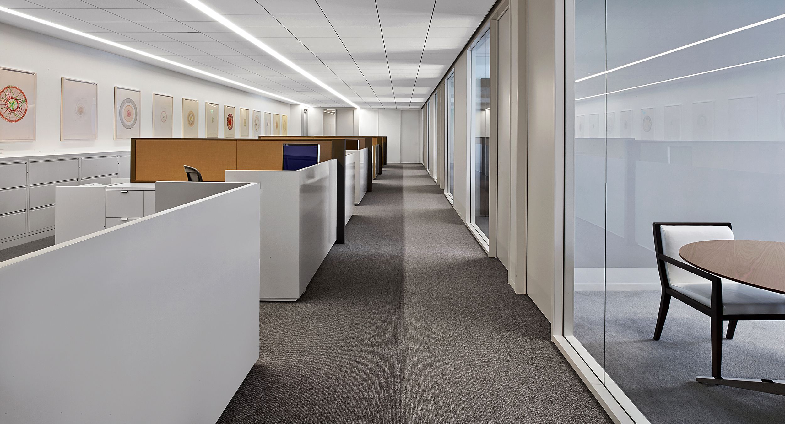 White Chemcolor surround panels convey clean, modern lines.