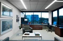 United Talent Agency's private offices feature sleek MILLENNIA desking in Quarter Cut Limba veneer. thumbnail